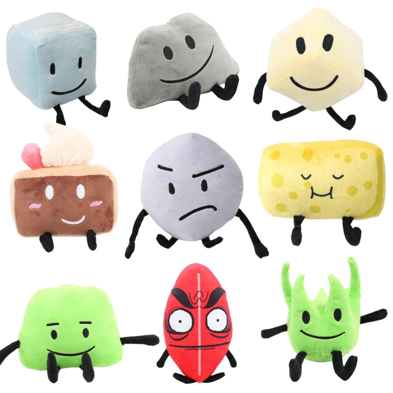 9pcs Anime Ice Cube Rocky Loser Cake Snow Ball Spongy Grassy